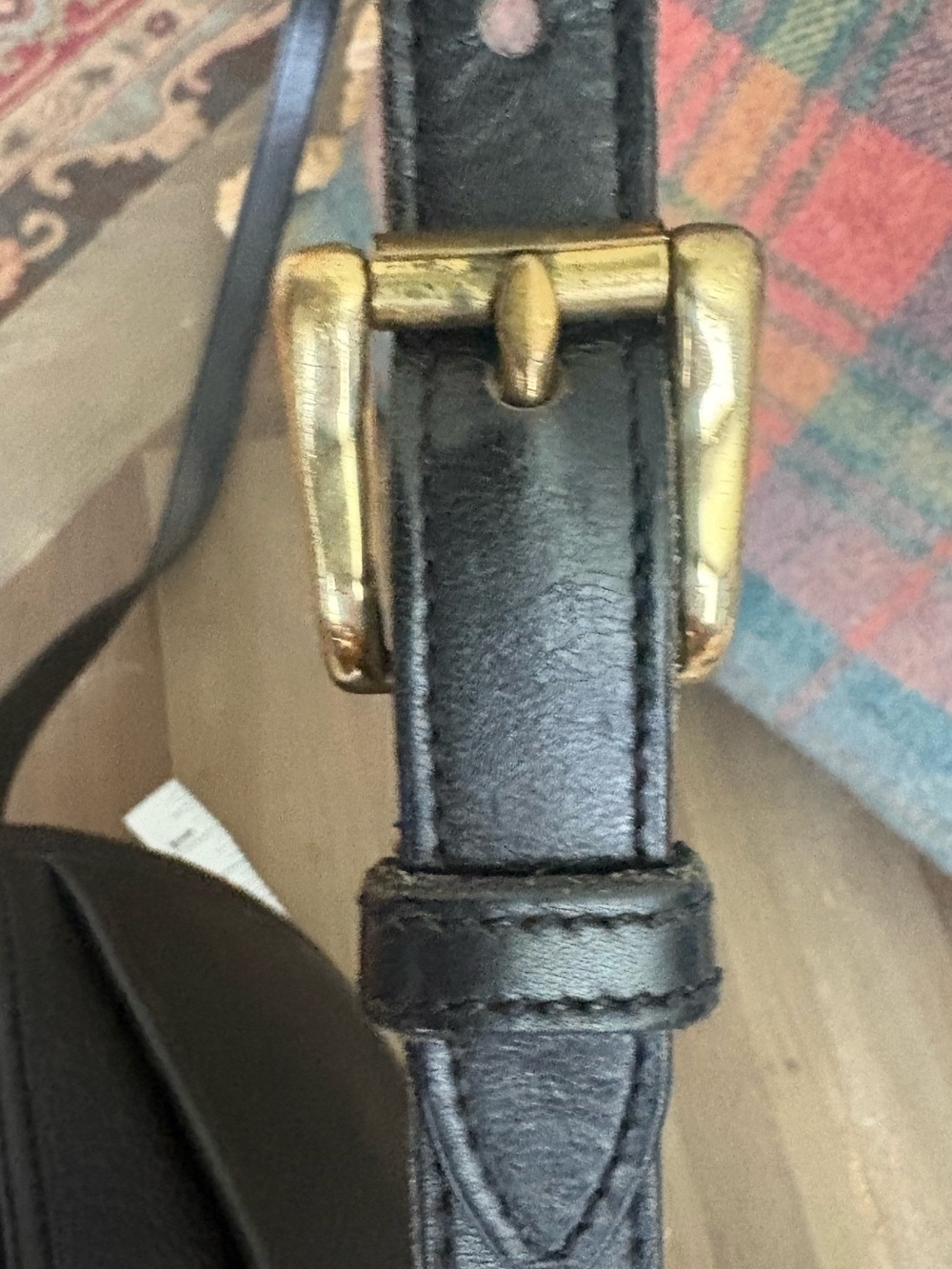 🦆 Rare Vintage Dooney & Bourke AWL Black Pebbled Leather Calvary Bag USA - Picture 10 of 14